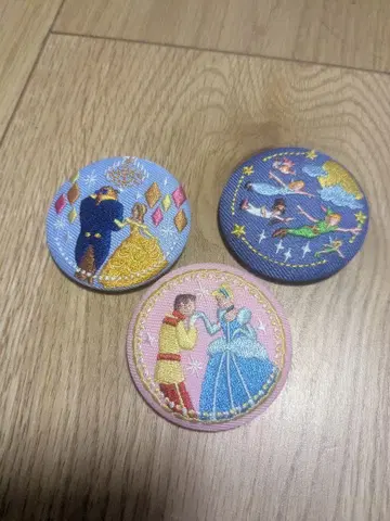 디즈니 자수 캔 배지 3개 세트