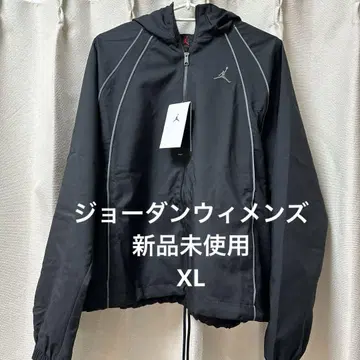 [ 새상품 ] JORDAN 후드 부착 블랙 우븐 라인 자켓 XL