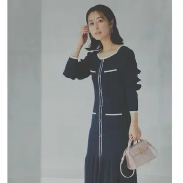 [새상품급] 23AW 셀포드 니트 원피스 맥시 길이 36 네이비