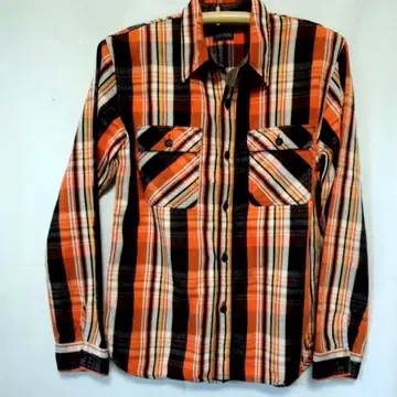 THE FLAT HEAD 플랫 헤드 체크 헤비 플란넬 셔츠 / 38