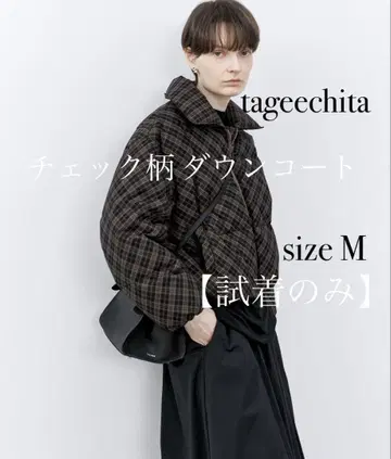 시착만 한 상품 tageechita 체크 무늬 다운 코트 sizeM
