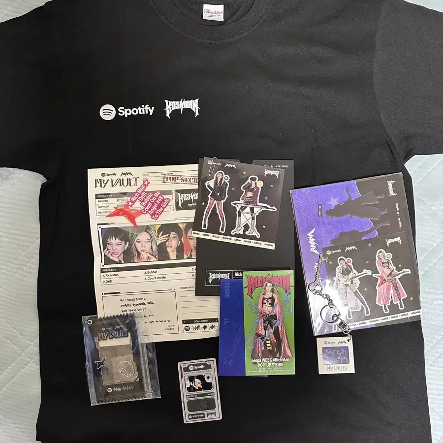 aespa Rich Man Spotify ポップアップ Tシャツ aespa - T-Shirt Set (Long Ver.) [2025 aespa Week 'Rich Man