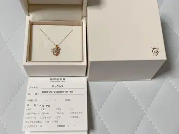 Samantha Tiara 목걸이 K10 PG 벚꽃 꽃 모티브