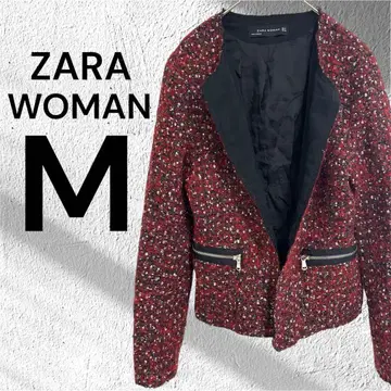 자라 우먼 ZARA 트위드 자켓 라이더스 패턴 양모 M