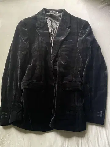 ZARA 벨로아 벨벳 체크 무늬 테일러드 자켓