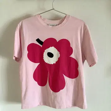marimekko 플라워 프린트 T셔츠 핑크