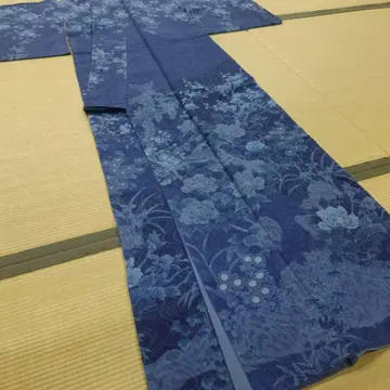 별주 앤티크 아이 호몬기 순수 실크 이중 기모노 작가 창작품