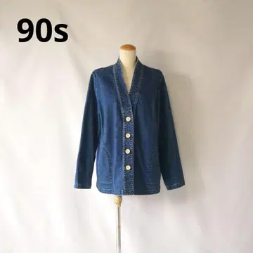 90s 데님 노카라 자켓 구제 의류 vintage 빈티지