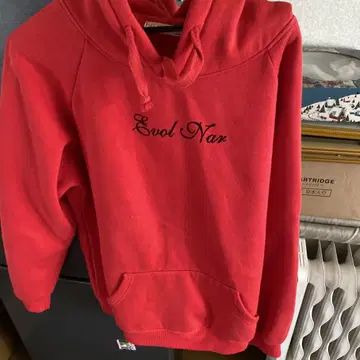 Evol Nar 빨간색 후드 부착 후드티 XL