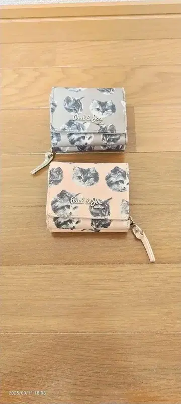 2개 세트 Paul & Joe 고양이 프린트 장지갑
