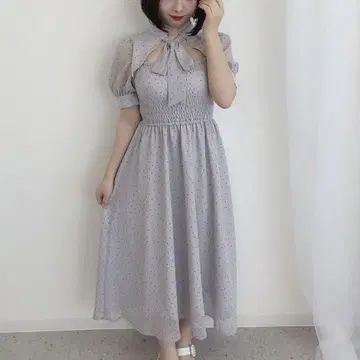 에블린 도트 롱 OP