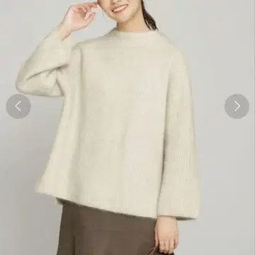 나노 유니버스 워셔블 폭스 아제 모크넥 니트 풀오버 긴팔