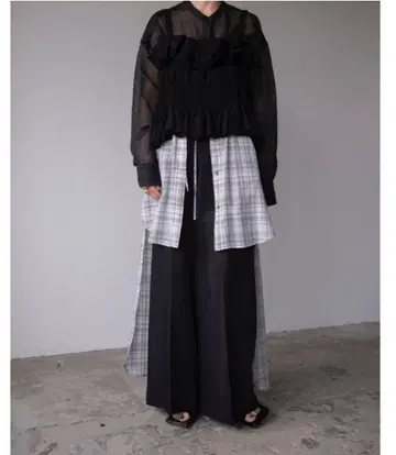 vonique villd 크롭 와이드 셔츠