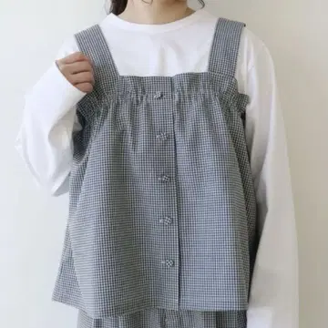 yuni 깅엄 체크 뷔스티에