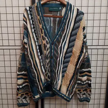 Vtg TUNDRA CANADA 3D Coogi Cardigan 쿠지