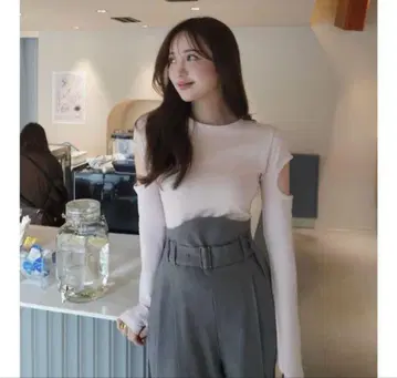 heyon 헤욘 cheese tops 핑크 치즈 상의