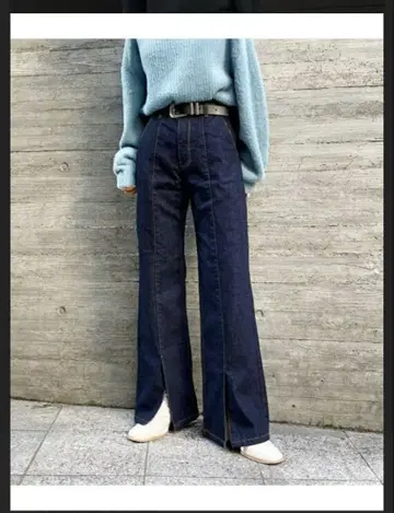 PAGEBOY 부츠컷 데님 팬츠 프론트 슬릿 XS 사이즈