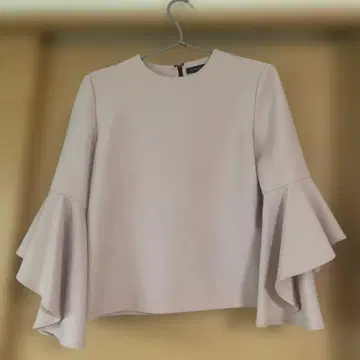 YOKO CHAN 플레어 블라우스 핑크 베이지