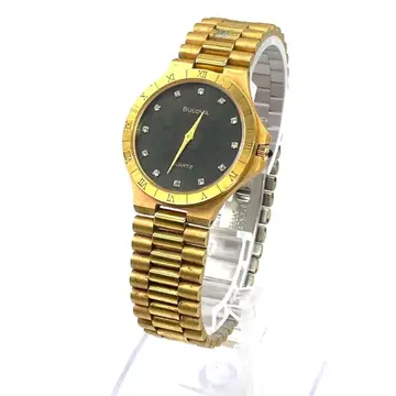 BULOVA 작동 시계 남성용 로만 QZ 12P 다이아 골드 컬러