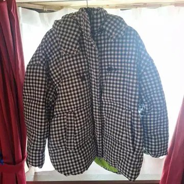 AMAIL 아마일 체크 무늬 다운 자켓 코트 깅엄