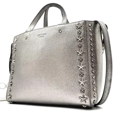 컨디션 최상 지미추 2way 미니 페가시 숄더백 로고 실버