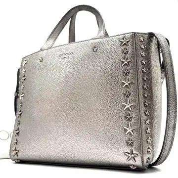 컨디션 최상 지미추 2way 미니 페가시 숄더백 로고 실버