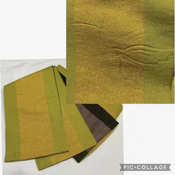 C586 화학 섬유 코부쿠로 오비 반폭 오비 나비 기모노