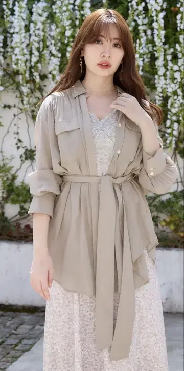 [ M 사이즈 ] Cotton-blend Voile Sheer Shirt