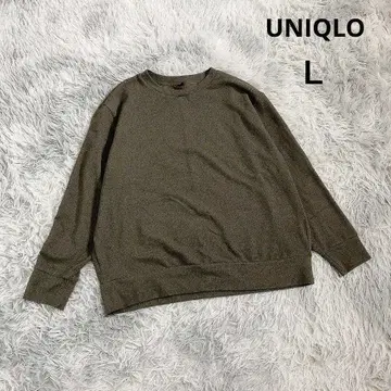 [유니클로] 크루넥 니트 소프트 플리스 (L) 카키 홈웨어 편안한