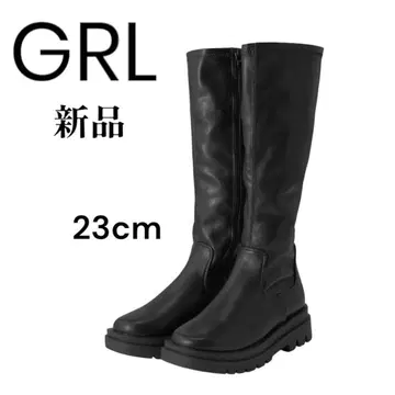 GRL 새상품 롱 부츠 통굽 블랙