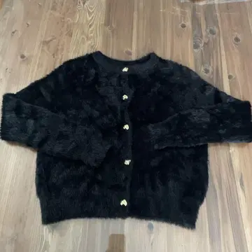 새상품급 ZARA 퍼 가디건 블랙 M