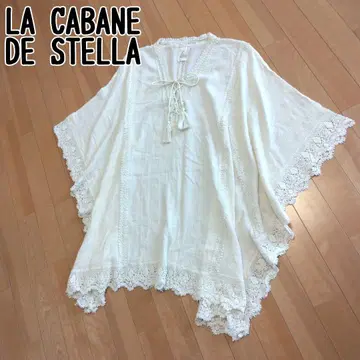 LA CABANE DE STELLA 인도면 판초 코튼 레이스 판초