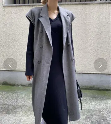 [ AMERI ] HERRINGBONE LONG JACKET VEST