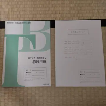 다나카 비네 지능 검사 기록 용지