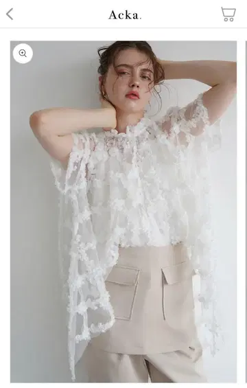 Acka / airy sheer blouse White