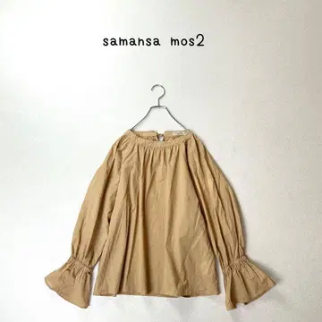 samansa mos2 옷깃 레이스 코튼 개더 블라우스
