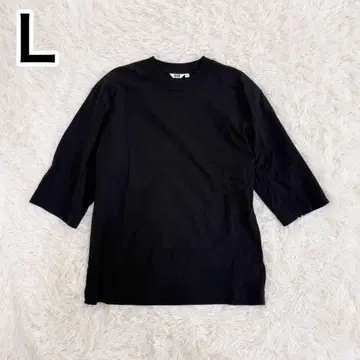 유니클로 U 크루넥 T셔츠 7부 소매 블랙 L 사이즈 2025ss
