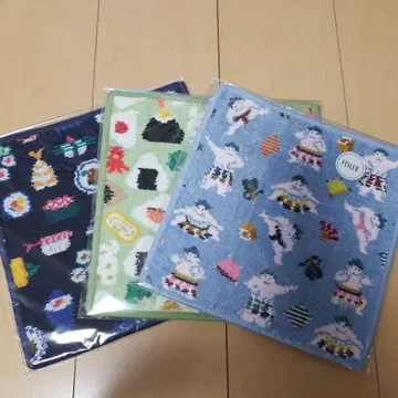 페이 타월 손수건 3개 세트 핫케요이 오스시 오무스비코로리