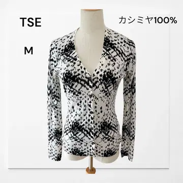 고급 TSE 캐시미어 100% 긴팔 가디건 M 올 패턴 모노톤