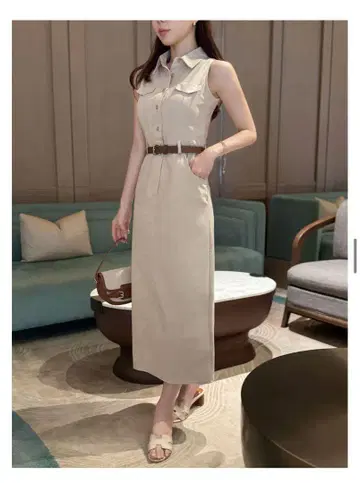 미사용 새상품 QUNG Nomad 트렌치 원피스 베이지