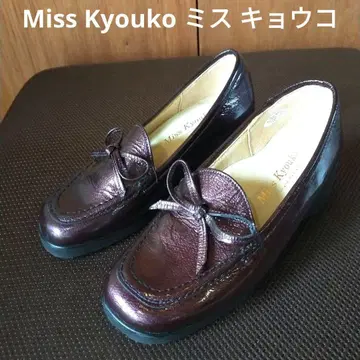 새상품급 Miss Kyouko 미스 쿄코 가죽 슬립온 22.0cm 4E