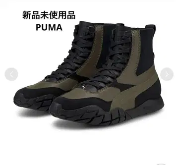 PUMA x emmi 올리브/블랙 하이컷 스니커즈