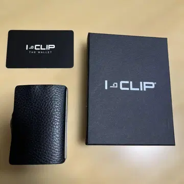 I-CLIP 블랙 가죽 카드 케이스