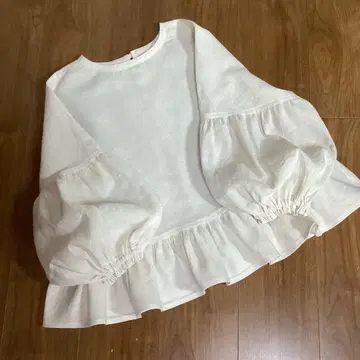 볼륨 소매 / 성숙/러블리 블라우스 / 하프 린넨 / 핸드메이드