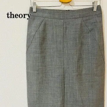 theory 울 혼방 무릎 기장 타이트 스커트 그레이 일본제 사이즈 2