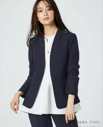 PLST 플라스테 웜 리저브 노카라 자켓 네이비 L