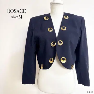 ROSACE 울 100% 네이비 자켓 M 사이즈 골드 버튼