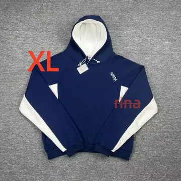 미사용 mertra 네이비/화이트 사이드 패널 후드티 XL