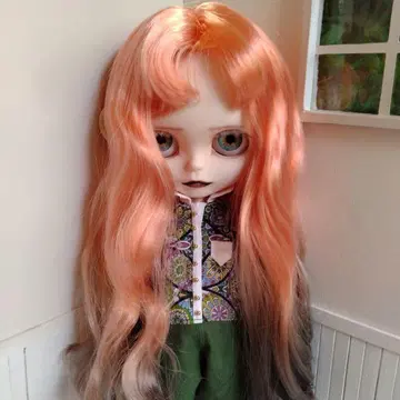 두피 포함 가발 염색 오렌지 블랙 할로윈 호러 브라이스 아이시 인형