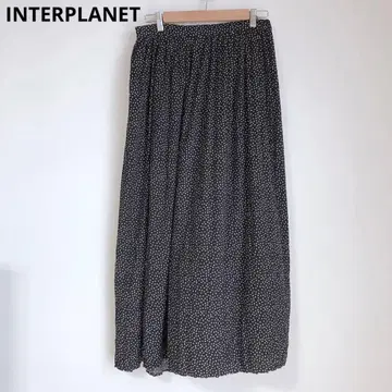 인터플래닛 이지 팬츠 와이드 팬츠 도트 무늬 루즈핏 블랙F